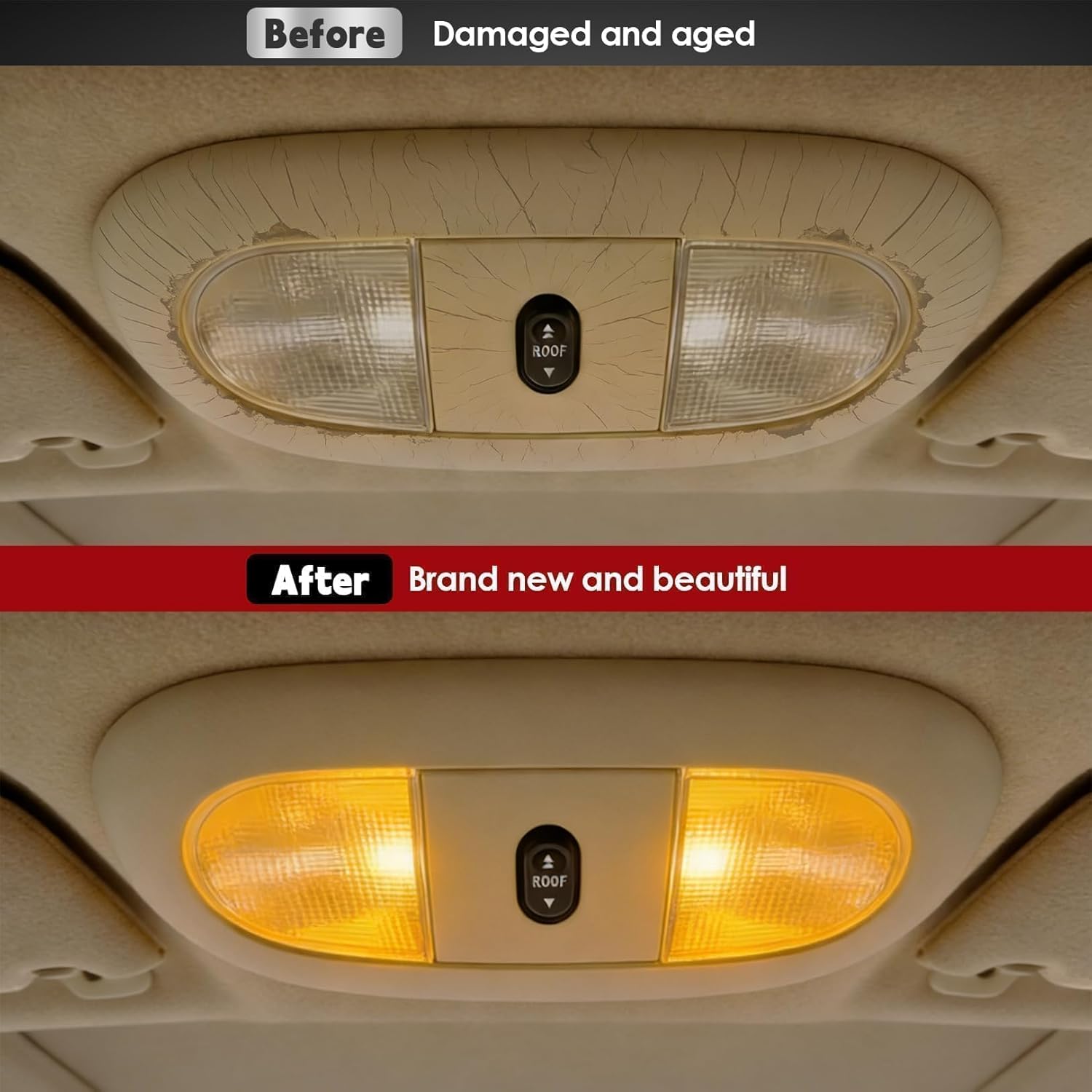 Beige Front Overhead Console with Dome Map Light & Sunroof Switch Compatible with F Series 250 350 450 550 Super Duty 2008-2010 D8BZ-13466-A 8C3Z-25519A70-AA 4L3Z-13783-AA