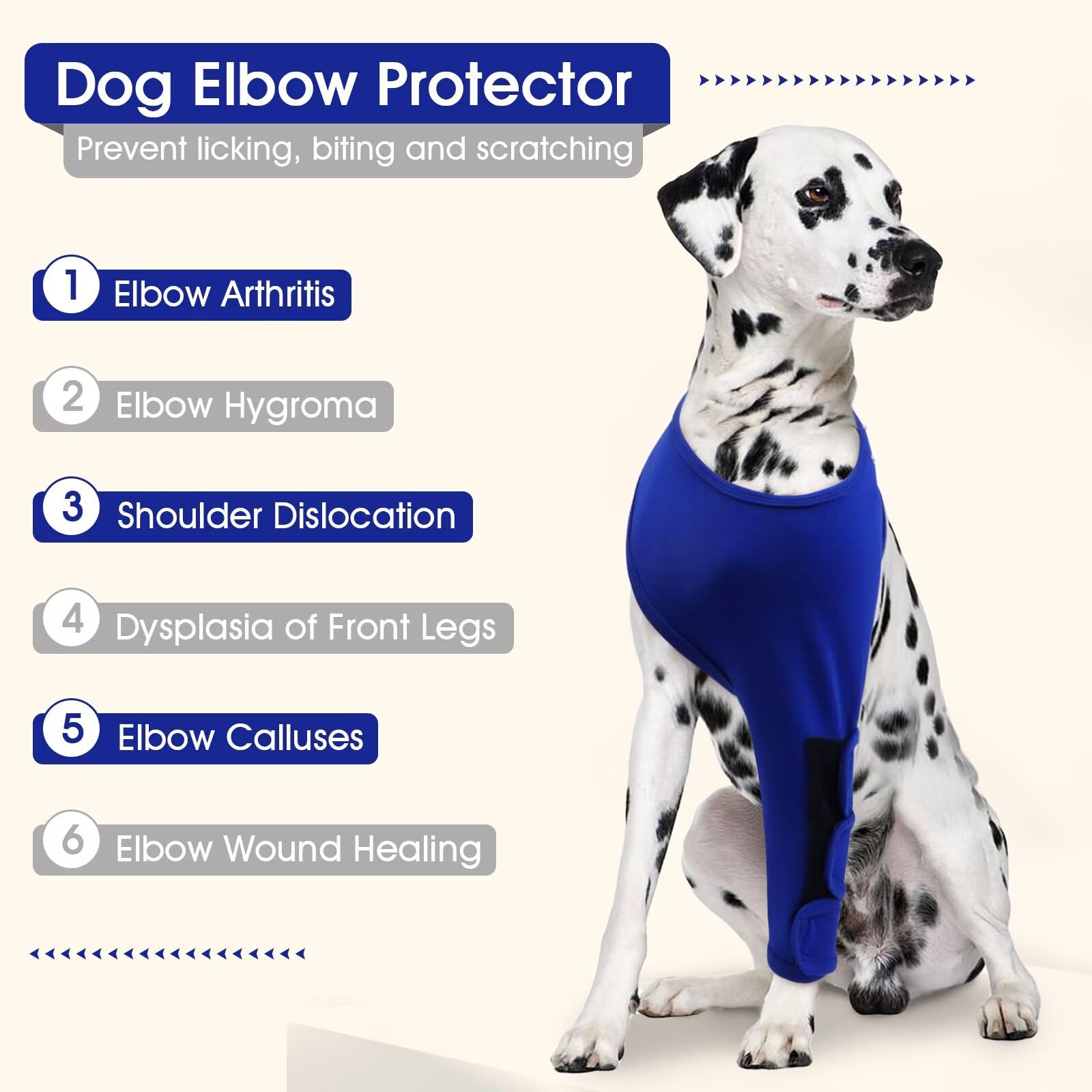 IECOii Dog Recovery Suit,Dog Leg Sleeve for Surgery,Adjustable Dog Wound Elbow Brace Protector,Dog Recovery Sleeve to Prevent Bite Licking,Dogs Protective Sleeve,Dog Post Surgery Body Suit,Blue,4XL - Image 4