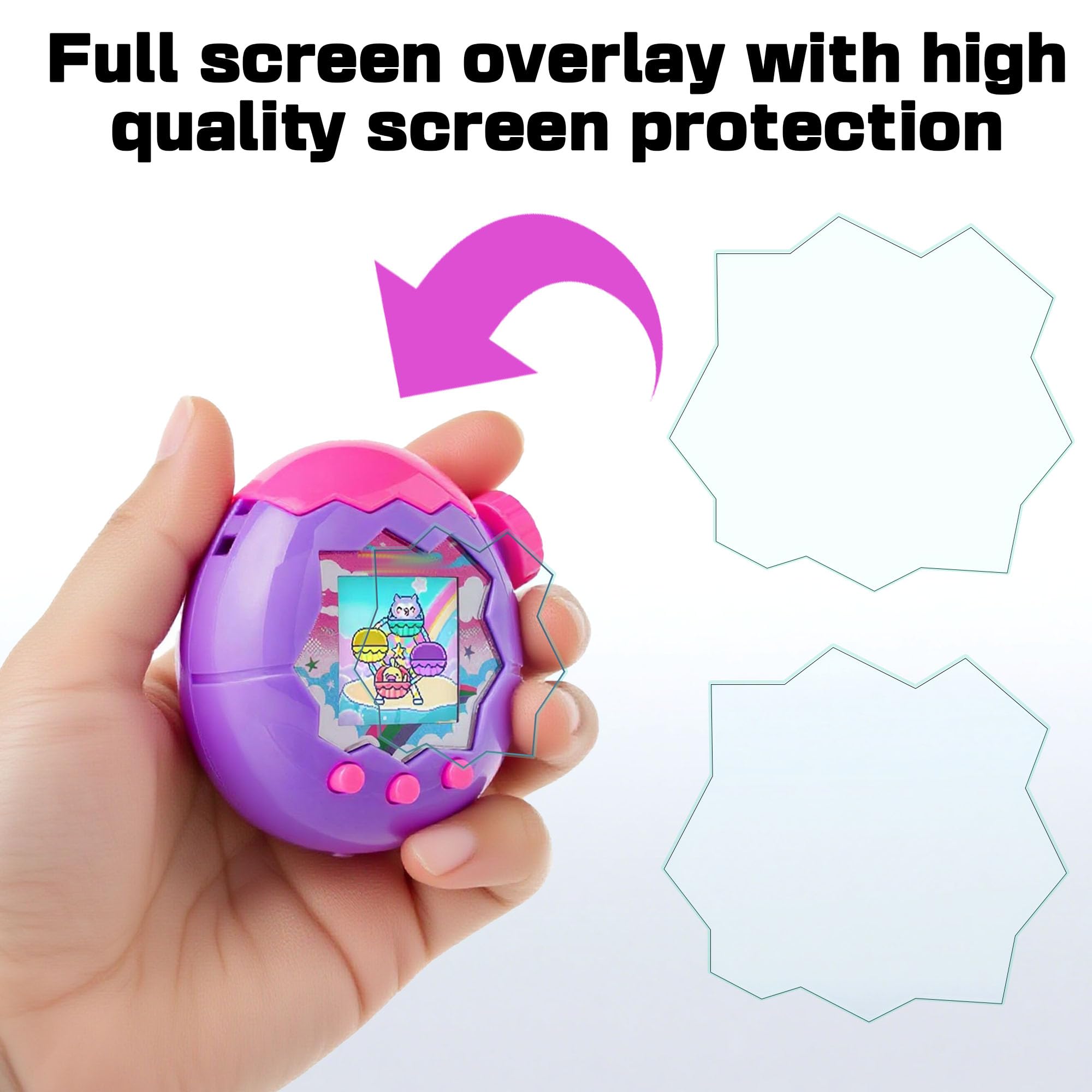 Frgnie 6 stuks beschermfolie compatibel met Tamagotchi Uni, Smart HD flexibele PET-displaybeschermfolie