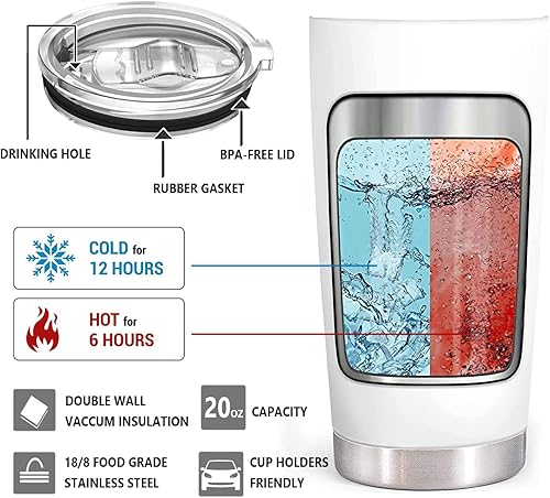 Miniatura 6 de Hasdon-Hill Lickalottapus - Vaso con tapa y pajilla, de acero inoxidable con aislamiento al vacío, taza para café de viaje, regalo de cumpleaños