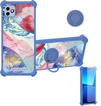 jioeuinly Case for i-Plus P1 Case Compatible with iPlus P1 Phone Case Cover [with Tempered Glass Screen Protector][Ring Support][Colorful Reflect Light] IMDL-SSS