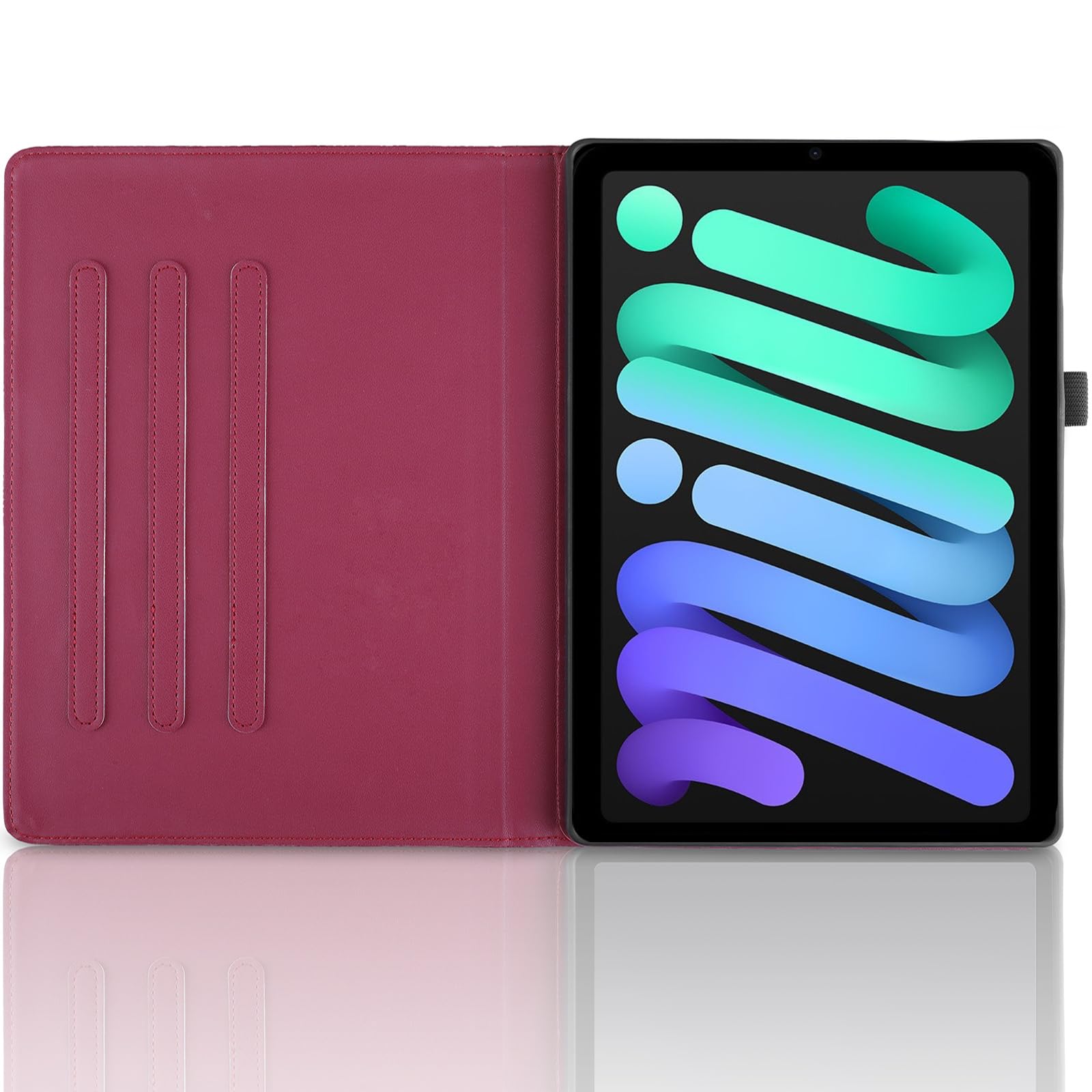 Gorilla Tech Custodia Libro In Pelle Rossa Per IPad Mini 1/2/3 - Con Supporto Magnetico A 3 Angolazioni E Pellicola Protettiva - 5