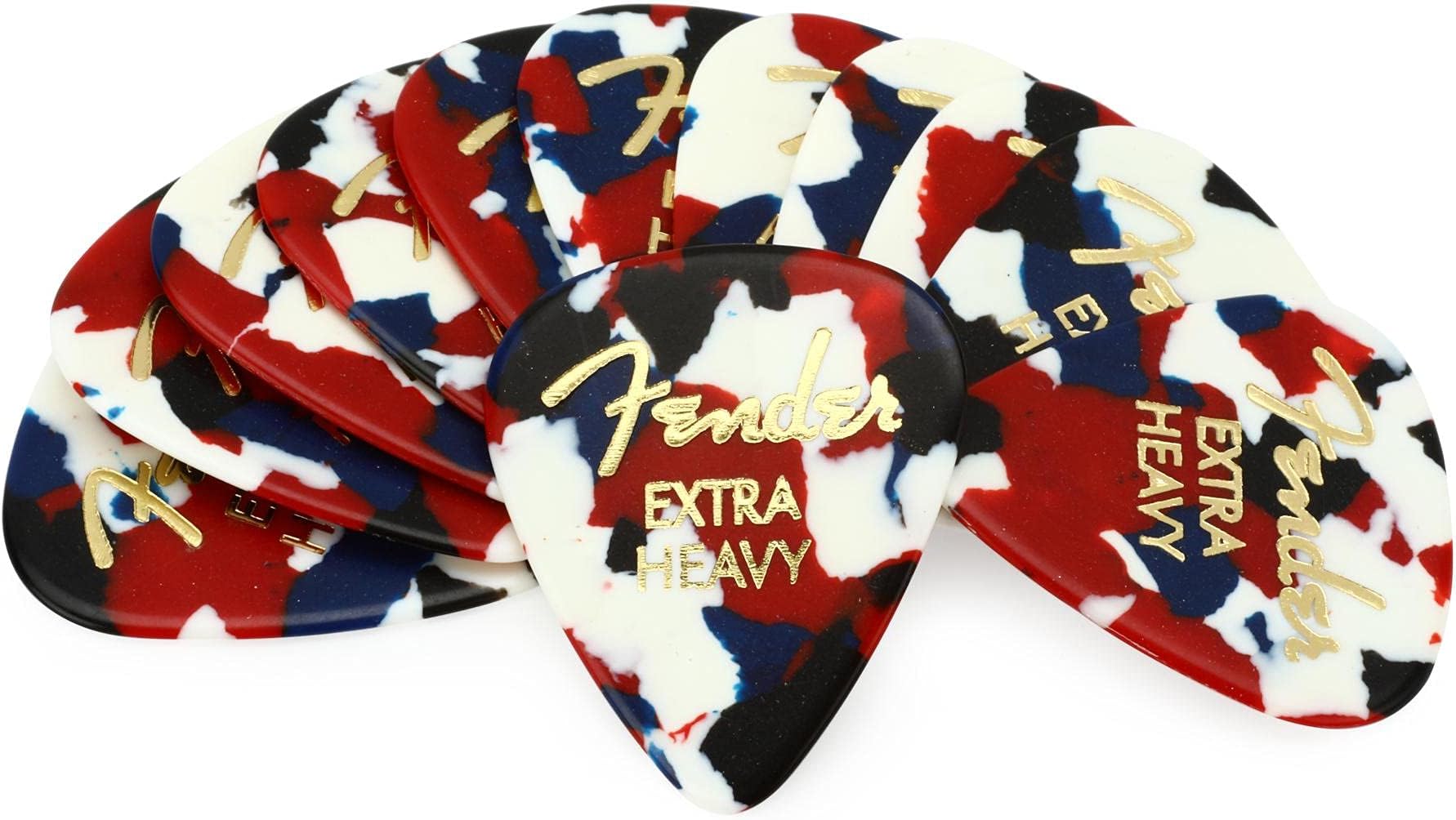 Fender - Plettri In Celluloide Per Chitarra, 24 X Moto Rosse, 8 X Sottili, 8 X Medi, 8 X Pesanti, 351, In Una Pratica Scatola Di Latta - Foto 6