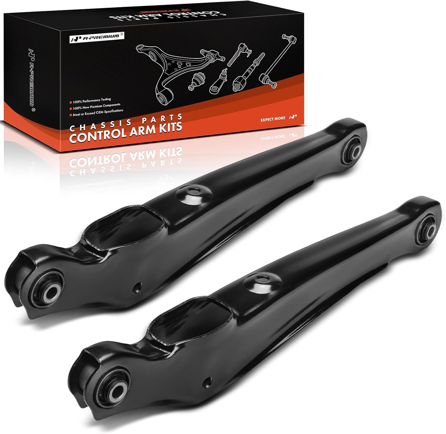 A-Premium 2 x Rear Rearward Lower Control Arms, with Bushing, Compatible with Mitsubishi Lancer 2002 2003 2004 2005 2006