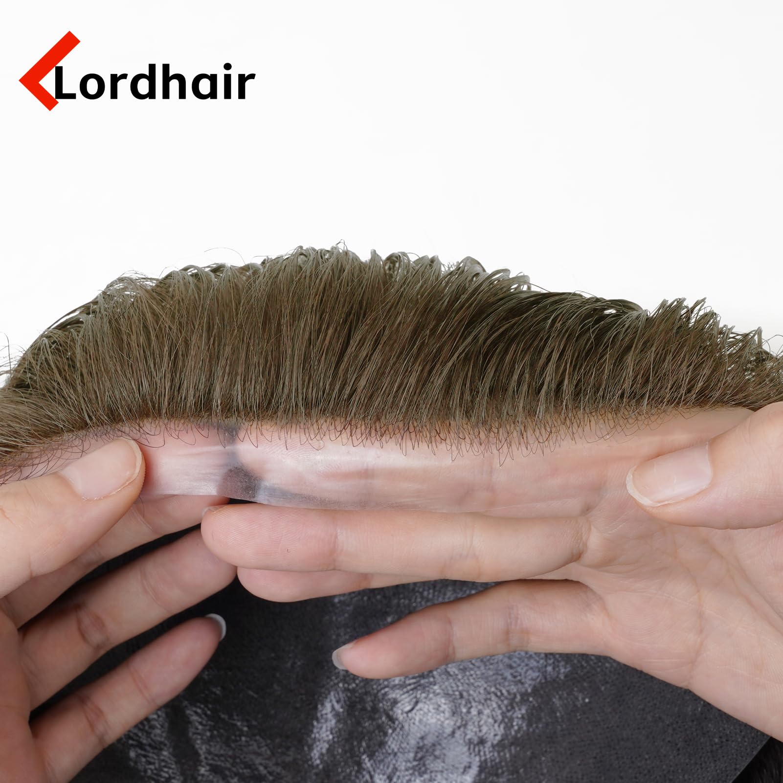 Lordhair Toupee for Men with 100% European human hair 8x10 inch Hairpiece for Men 0.03mm Ultra Thin Skin Hairsystem All V-looped Mens Toupee Brown #18) - Image 4