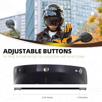 Soman 3 Snap Bubble Visors - Snap On Bubble Face Shield Compatible with Motorcycle 3/4 Open Face Helmets (Pink)