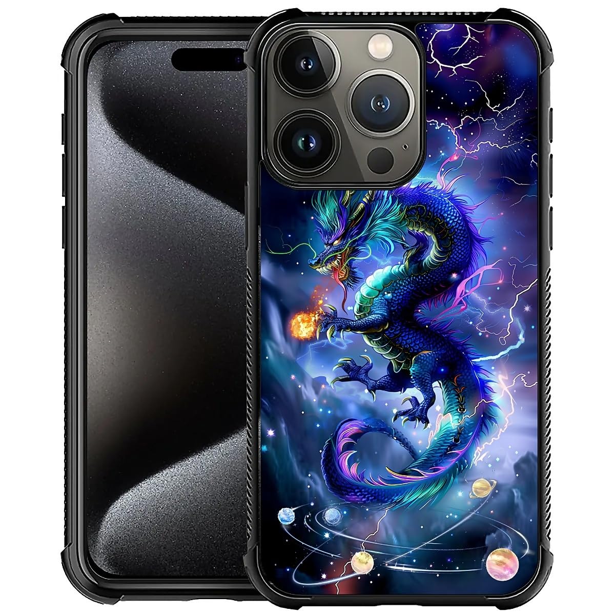CARLOCA Compatible with iPhone 16 Pro Max Case,Darkness Dragon 2 for Men Woman,Anti-Scratch Soft TPU Shockproof Unique Protective Cover Pattern Design