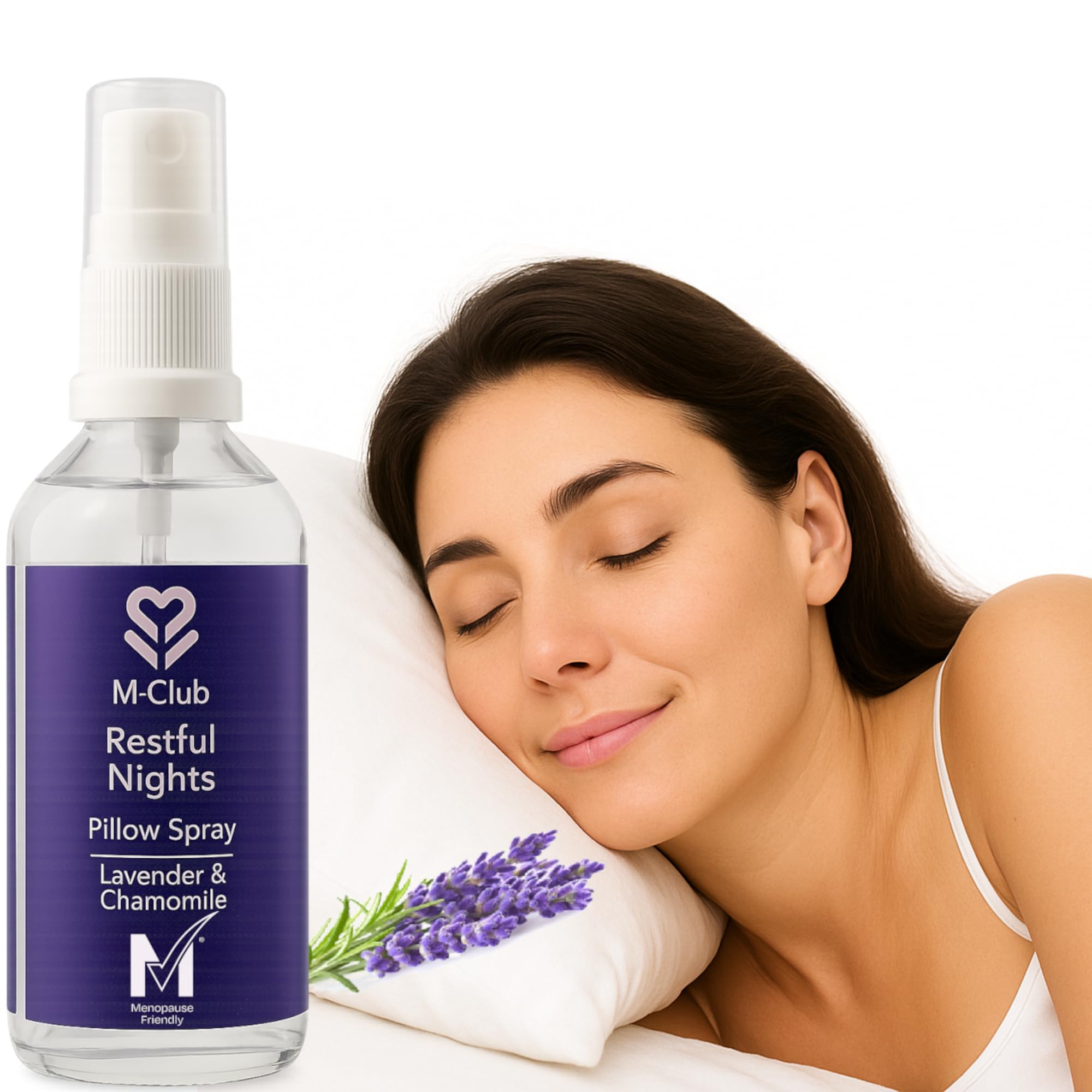 M-Club Lavender Pillow Spray for Restful Sleep – Natural Spray with Lavender & Chamomile – Calming Pillow Mist for Deep Sleep & Relaxation with Chamomile for Bedtime – 50ml