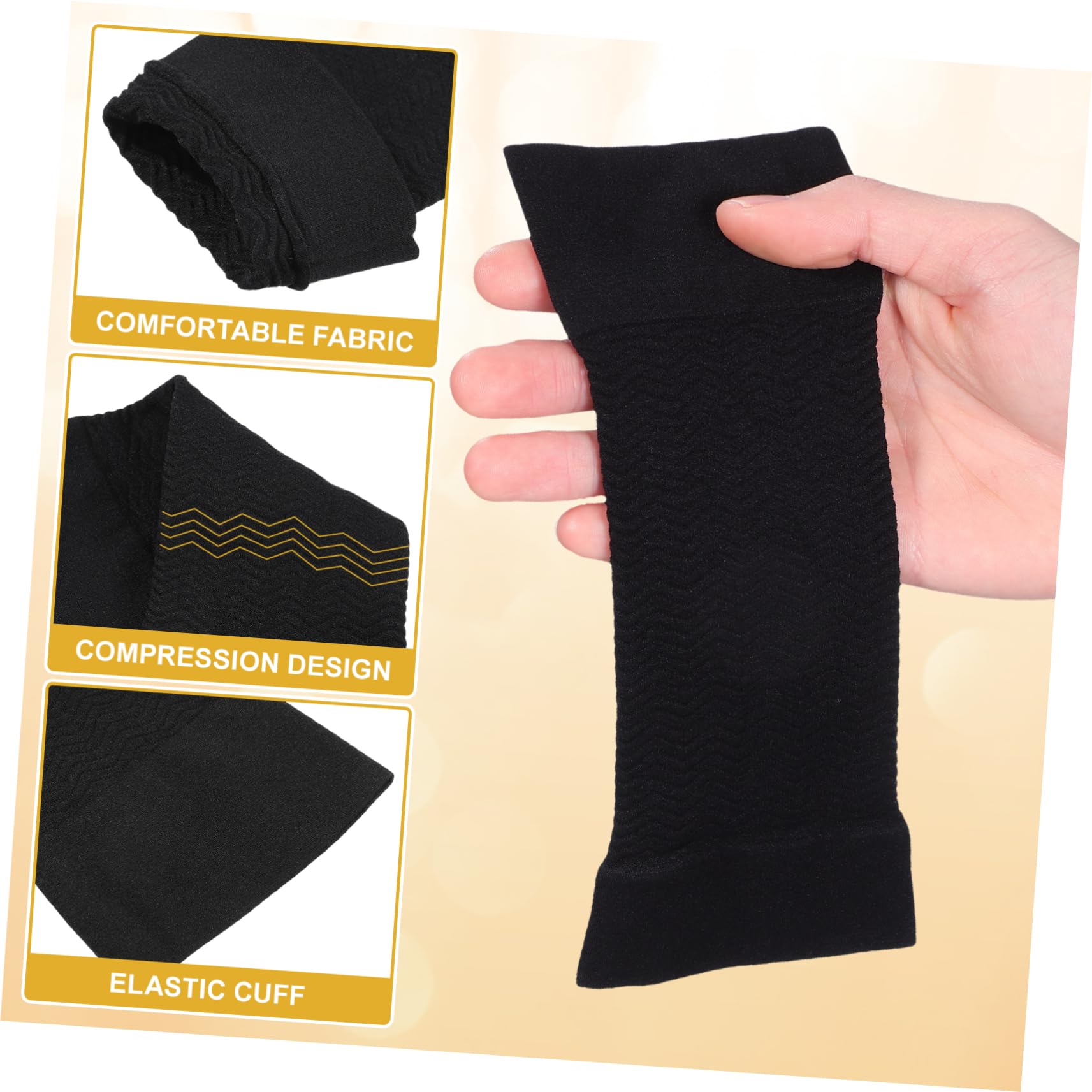 Manchons De Bras Amincissants en Élastique Noir Protection Thermique Amélioration Circulation Sanguine Fitness Sport Shaper De Bras pour Hommes Et Femmes