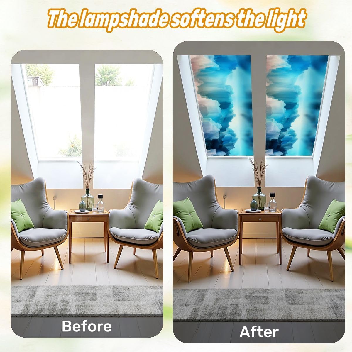Fluorescent Light Covers for Ceiling Lights Magical world Abstract Landscape surreal lake reflections art Easy to Install Magnetic Light Filter for Classroom Office Hospitals School Home Decor