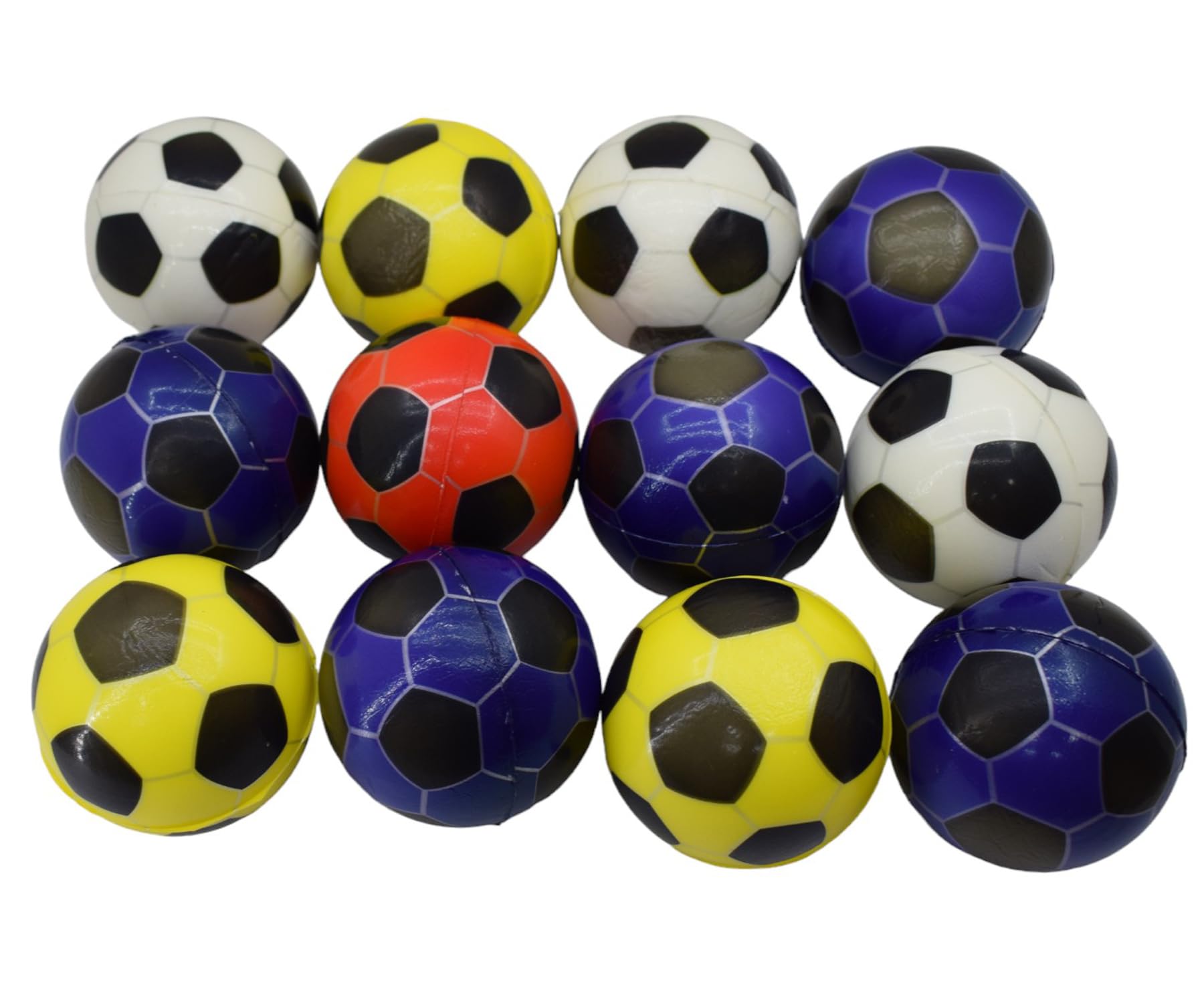 Asera 12 Pcs Soft Foam Sponge Balls with Football Print Light Weight- Kids Birthday Return Gifts (Football Set of 12), Multi
