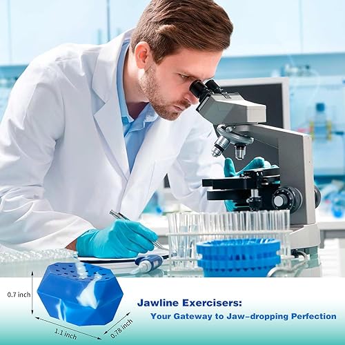 Miniatura 6 de elves Ejercitador de línea de mandíbula para hombres, moldeador de línea de mandíbula de silicona, 3 niveles de resistencia (6 piezas) ejercitador