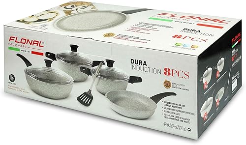 Miniatura 7 de Flonal Pepita Bronze Juego de utensilios de cocina antiadherentes de aluminio forjado de 8 piezas (gris)