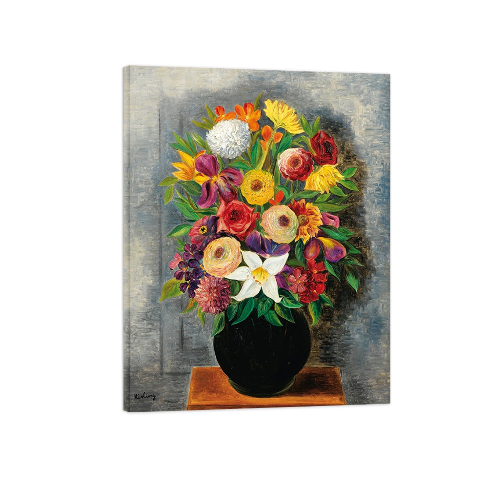 Tableau de fleurs abstrait grand tableau de décoration murale 80x105 - 8