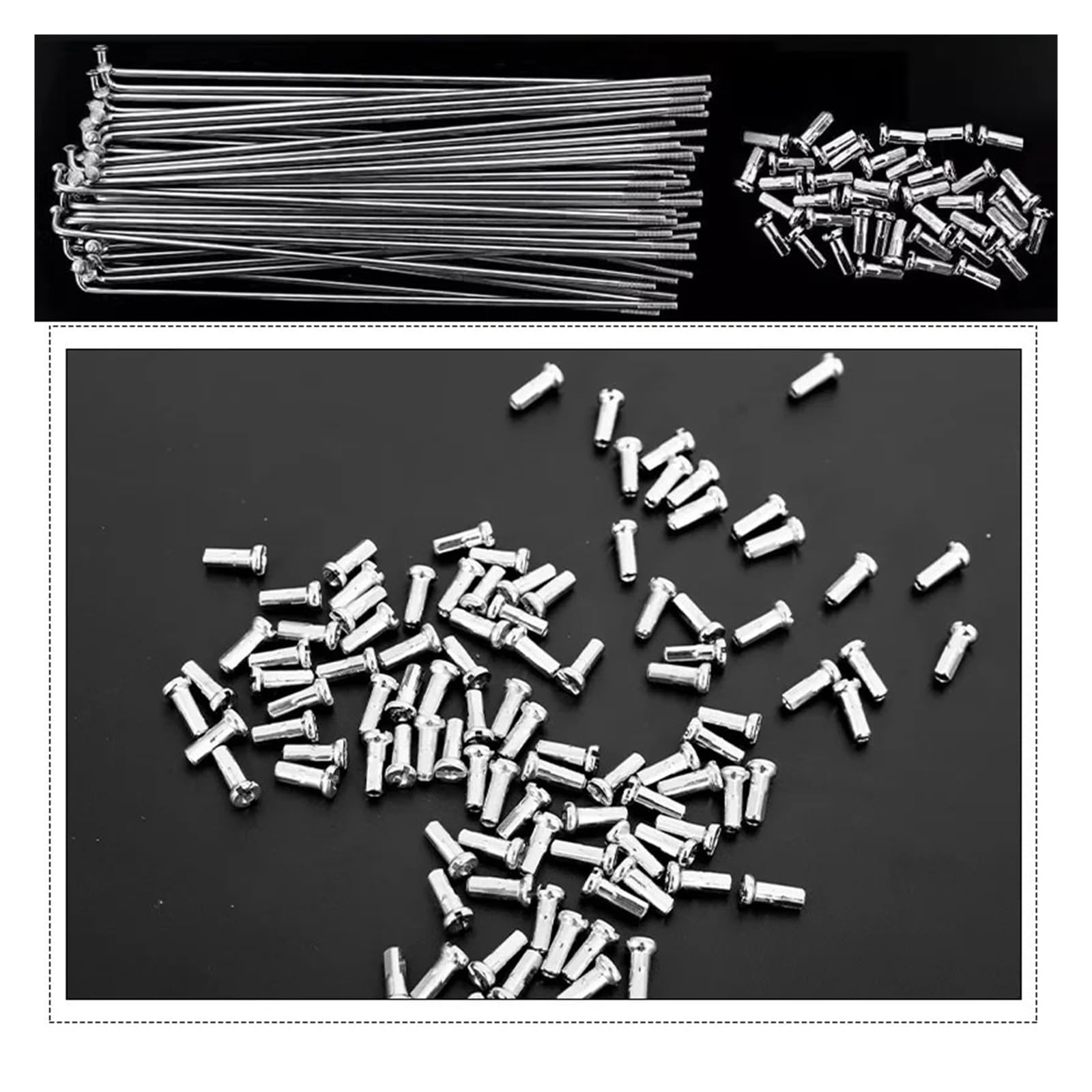 Raggi per bicicletta in acciaio inox argentato, 40 pezzi, 14 G, 181 mm-230 mm, con nippli in ottone, kit di riparazione di ricambio (220 mm)
