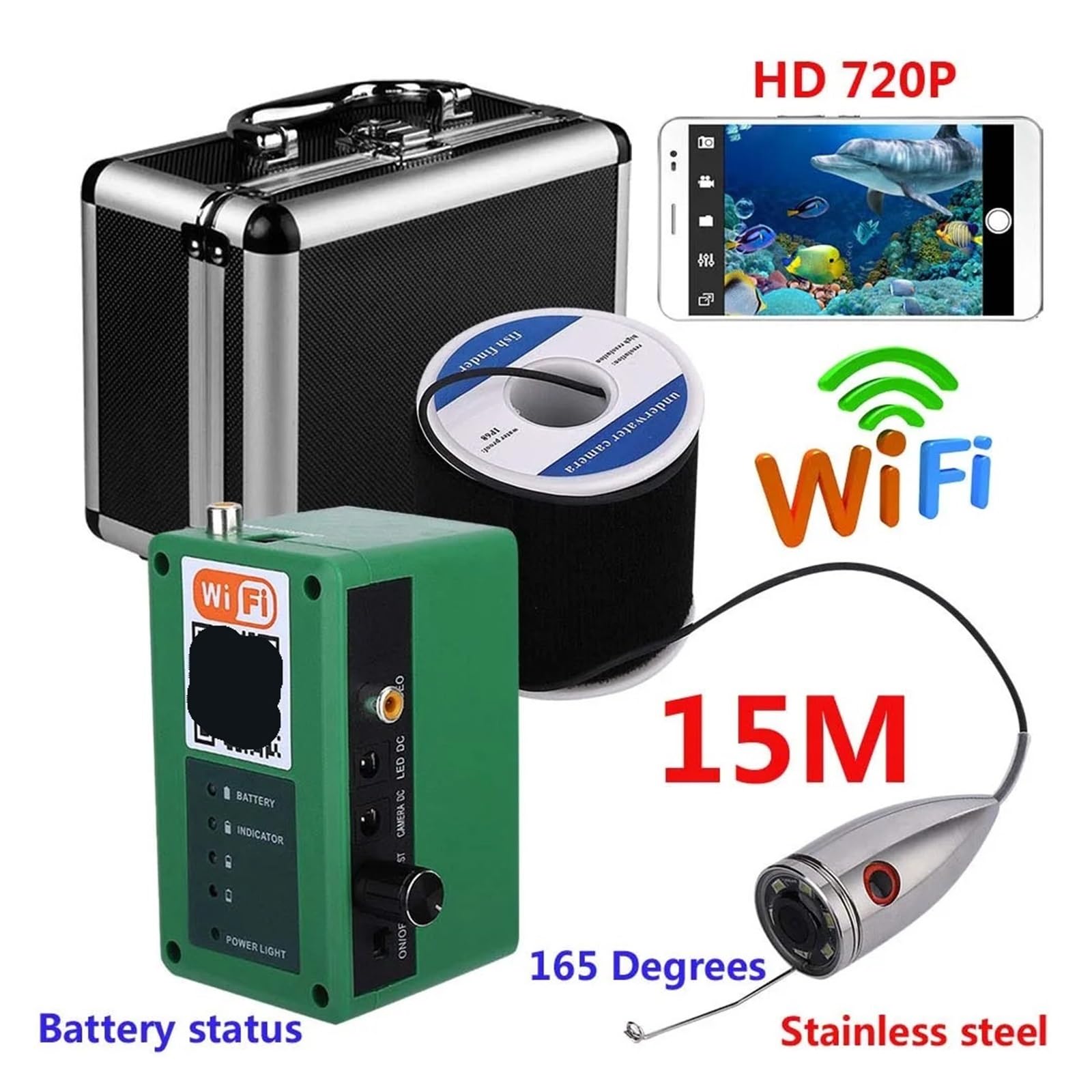 水中釣りカメラ、7インチLCDモニター1000TVL防水魚群探知機カメラ165° Amazon.co.jp: 魚群探知機 HD Wifi ワイヤレス 水中釣りカメラ ビデオ