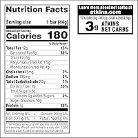 Vista 4 de Atkins Caramel Chocolate Nut Roll Snack Bar, Protein Snack, High in Fiber, 2g Sugar, 5 Count
