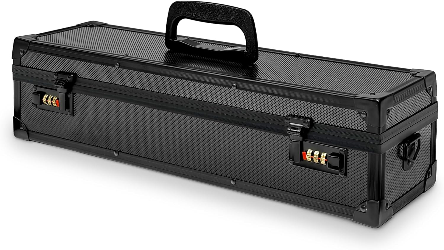 Chef’s Knife Case Aluminum Hard Case with Dual Combination Locks Cultery Carrier Portable Knife Organizer Block Holders Protectors With 8 Slots Can Hold Home Pure Black