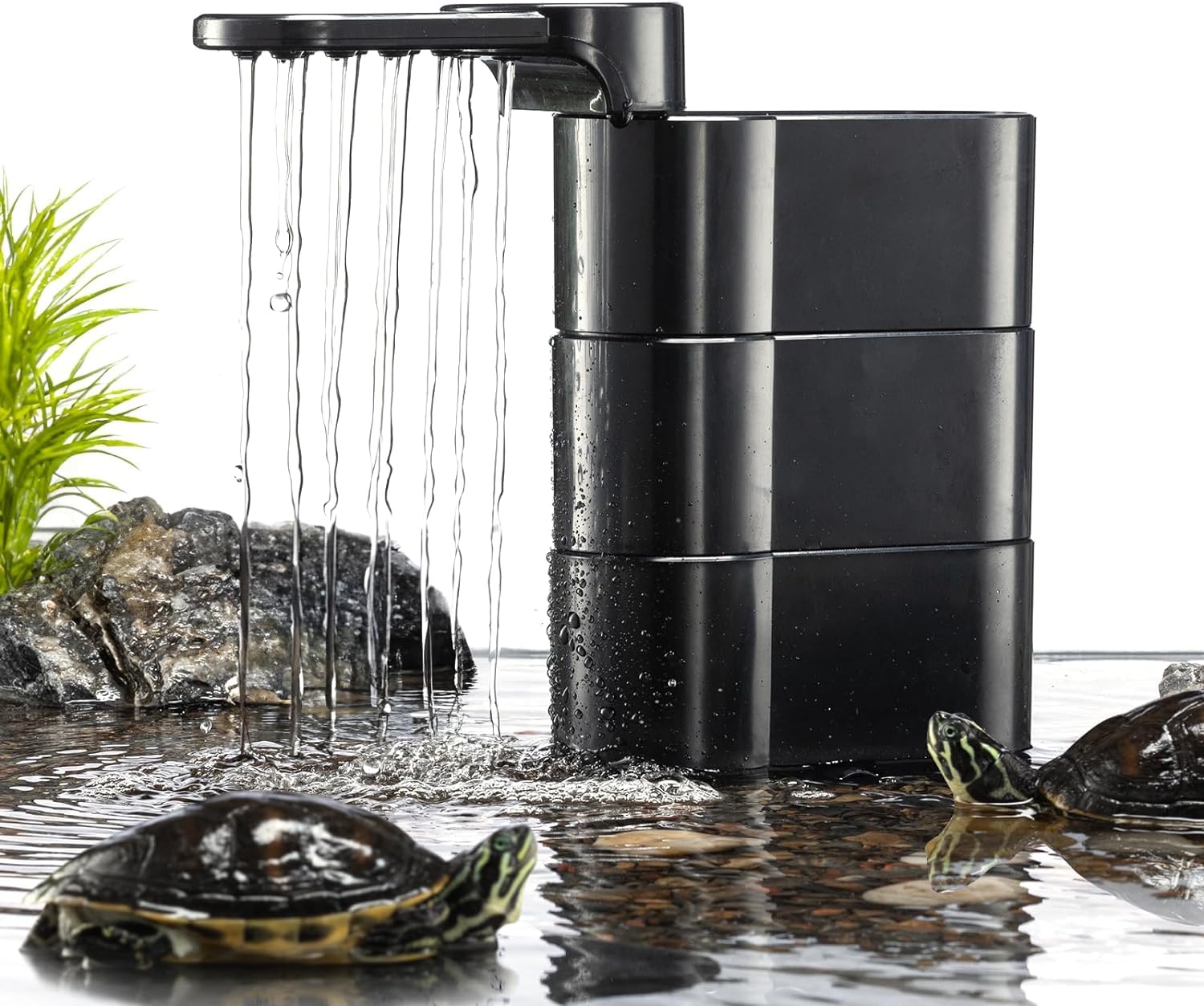 Turtle Filter, 3 in 1 Water Circulation Filter, Low Water Filter with Sponge and Bio Balls, for 15 to 50 Gallon Turtle Tank