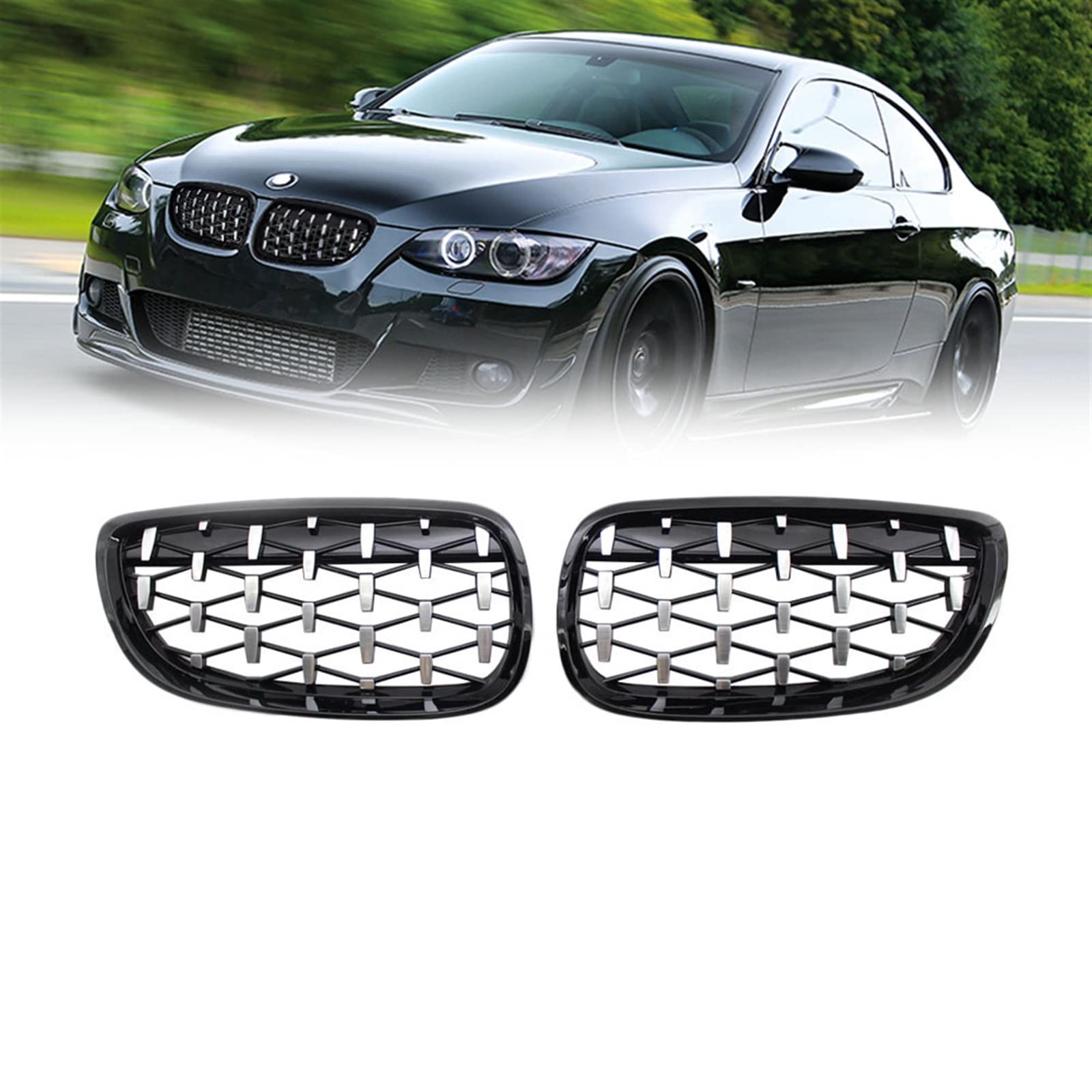 Calandre pour BMW E92 E93 style diamant météore calandre avant - 8