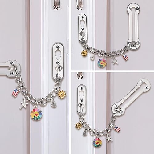 Miniatura 3 de Cerradura de cadena de puerta Puerta de acero inoxidable con colgante de prensa de robo Pestillo Protector de guardia de seguridad para puerta