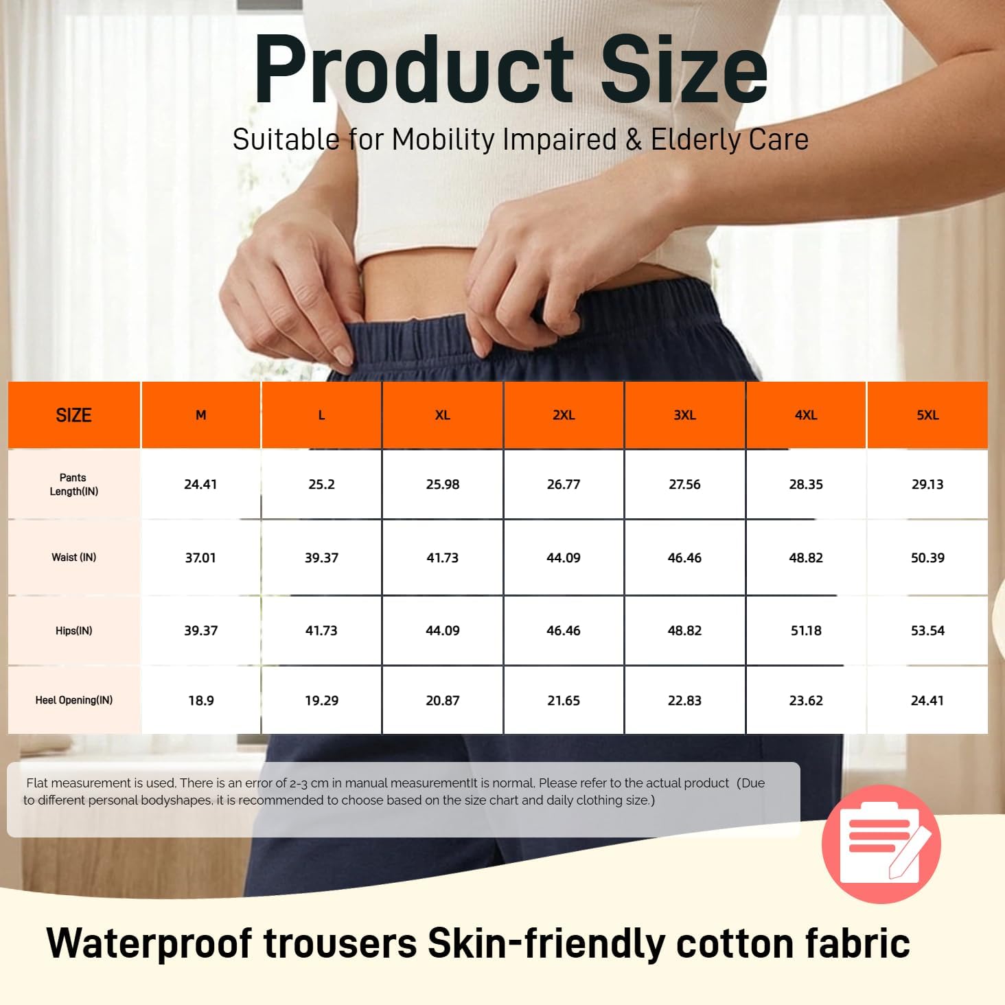 Adult Incontinence Pants,Patient Care Underwear,Adjustable Incontinence Trousers,Adult Diaper Pants,Reusable Adaptive Apparel for Adult Patients,Seniors and Women (Cropped,Grey,M) - Image 6