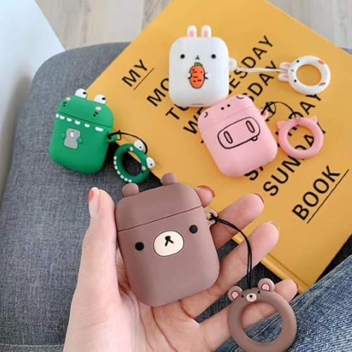 Miniatura 3 de Funda de silicona para Airpods con 12 ganchos con anillo de agarre, bonita funda de diseño de dibujos animados 3D, fundas divertidas y elegantes