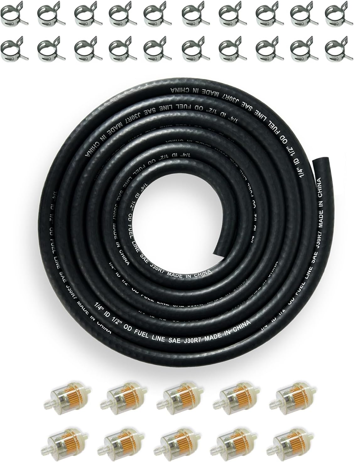 YAMAKATO 1/4 Fuel Hose Line Push Lock NBR Braided SAE J30R7