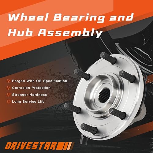 Miniatura 6 de DRIVESTAR 515155 Buje de rueda delantera y conjunto de cojinetes con ABS 6 lengüetas para Nissan Titan Armada 4WD 2012 2013 2014 2015