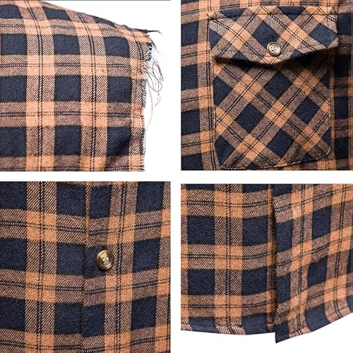 Cekaso Men's Sleeveless Shirts Button Down Cotton Shirt Casual Cowboy Vest Plaid Tank Tops, Brown, Tagsize2Xl=Ussize2Xl #TOP3