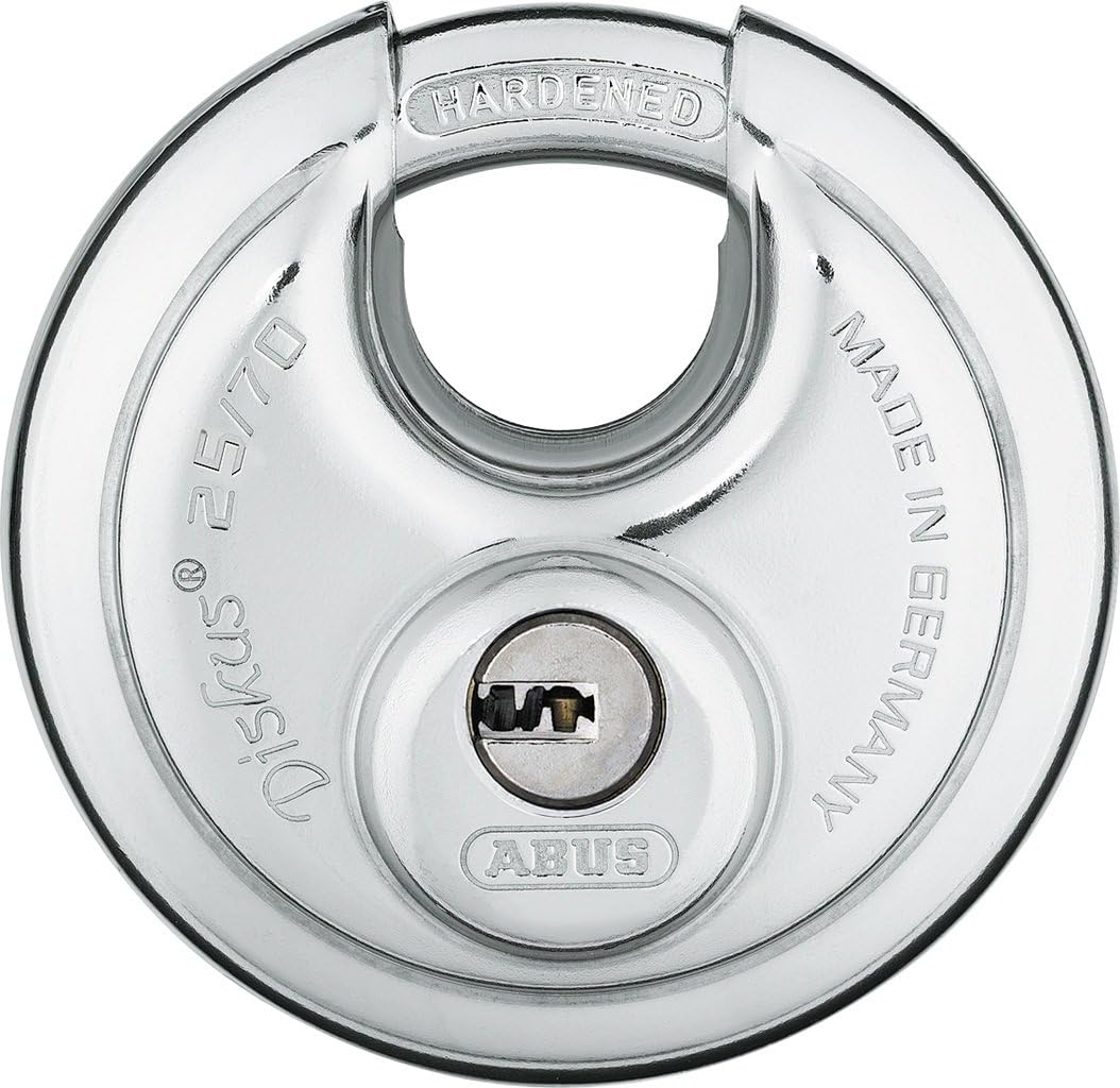 ABUS 25EC/70 Discus Stainless Steel Padlock with Stainless Steel Shackle, Keyed Different