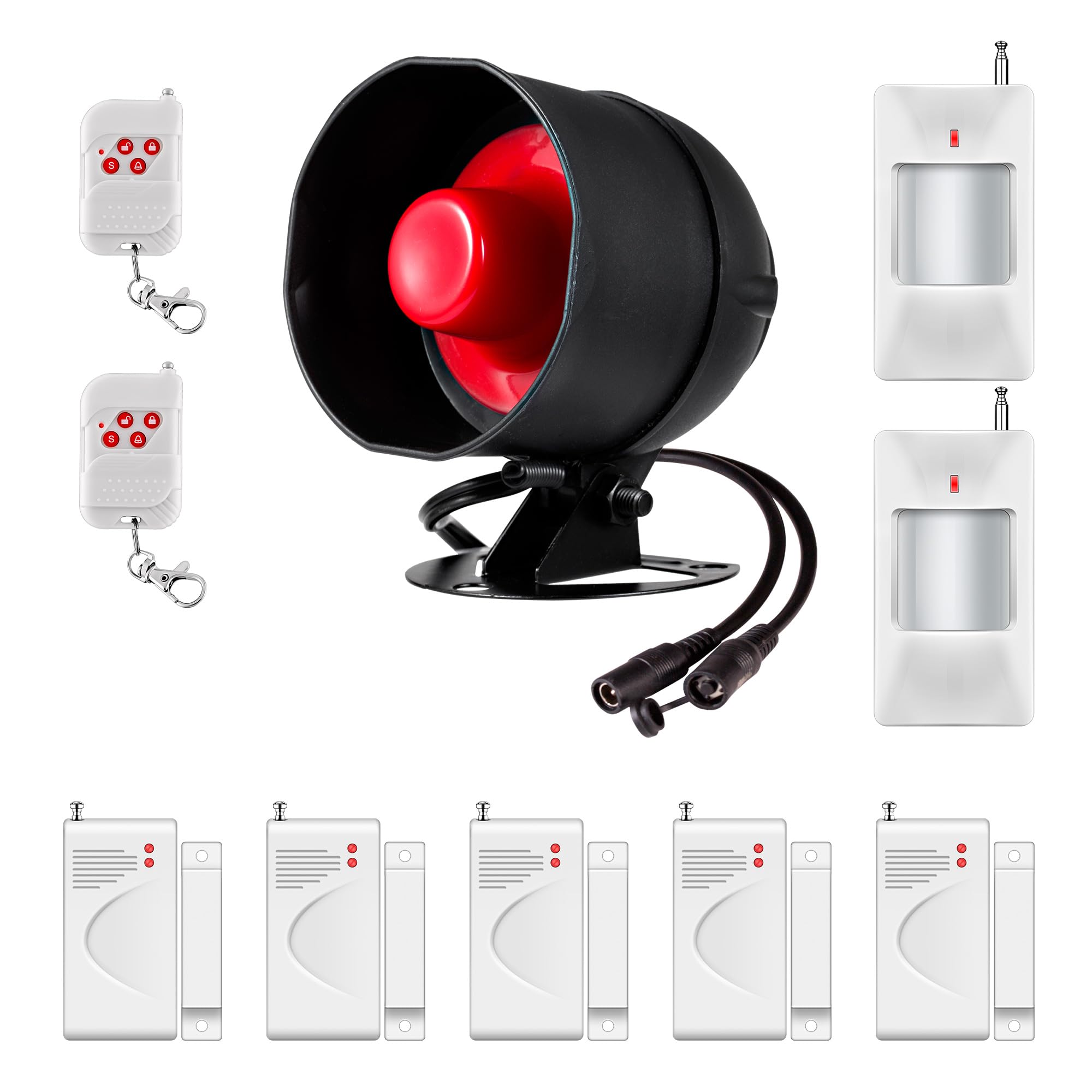 WiFi Alarme Detecteur de Mouvement, Sirène Alarme Exterieure 115 DB, Capteur D'Alarme De Porte, Alarme Detecteur De Mouvement Et TéLéCommande