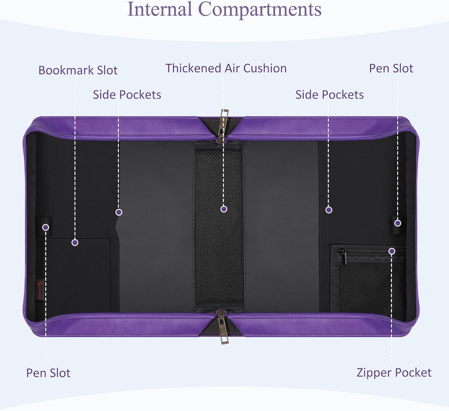 FINPAC Large Classic Bible Cover Vegan Leather Carrying Book Case Church Bag Bible Protective with Handle, Gift for Women, Mother, Friends, Purple