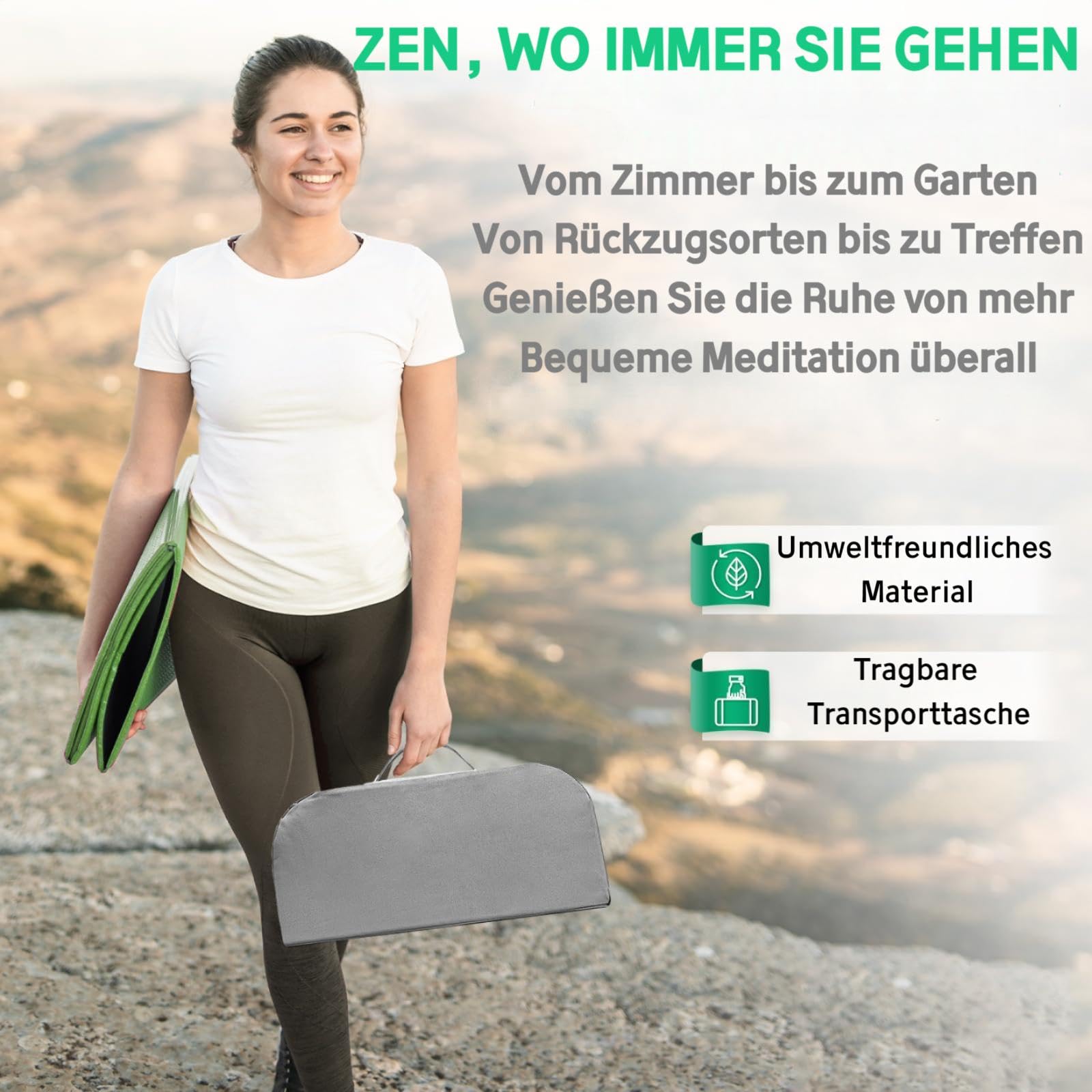 Hihealer Meditationsbank – Klappbare Ergonomische Bambus-Meditationsbank mit Bequemem Kissen, zum Knien oder Sitzen, Ideal für Meditation und Gebet, Einzigartige Frauen
