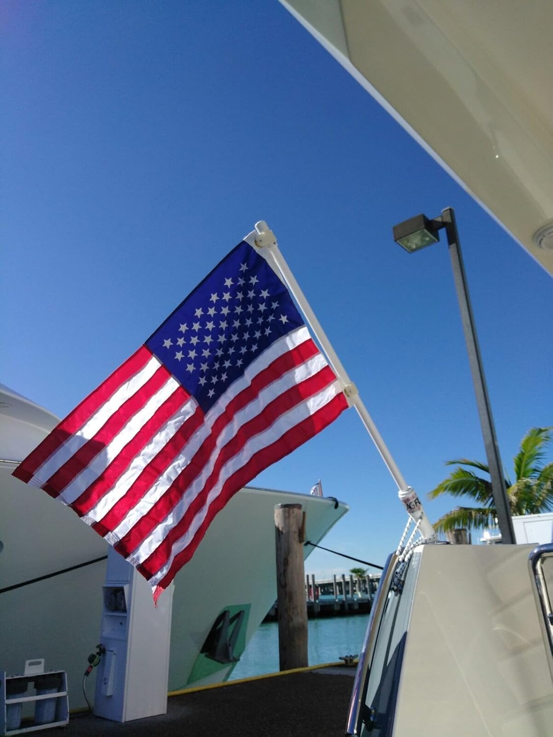 American Flag with Pole for Boat Rod Holder US Flag