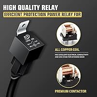 Vista 3 de RIGIDON Kit de mazo de cables de barra de luz LED, interruptor basculante de 12 V, 18 AWG, relé de alimentación, cable automotriz para barra de luz