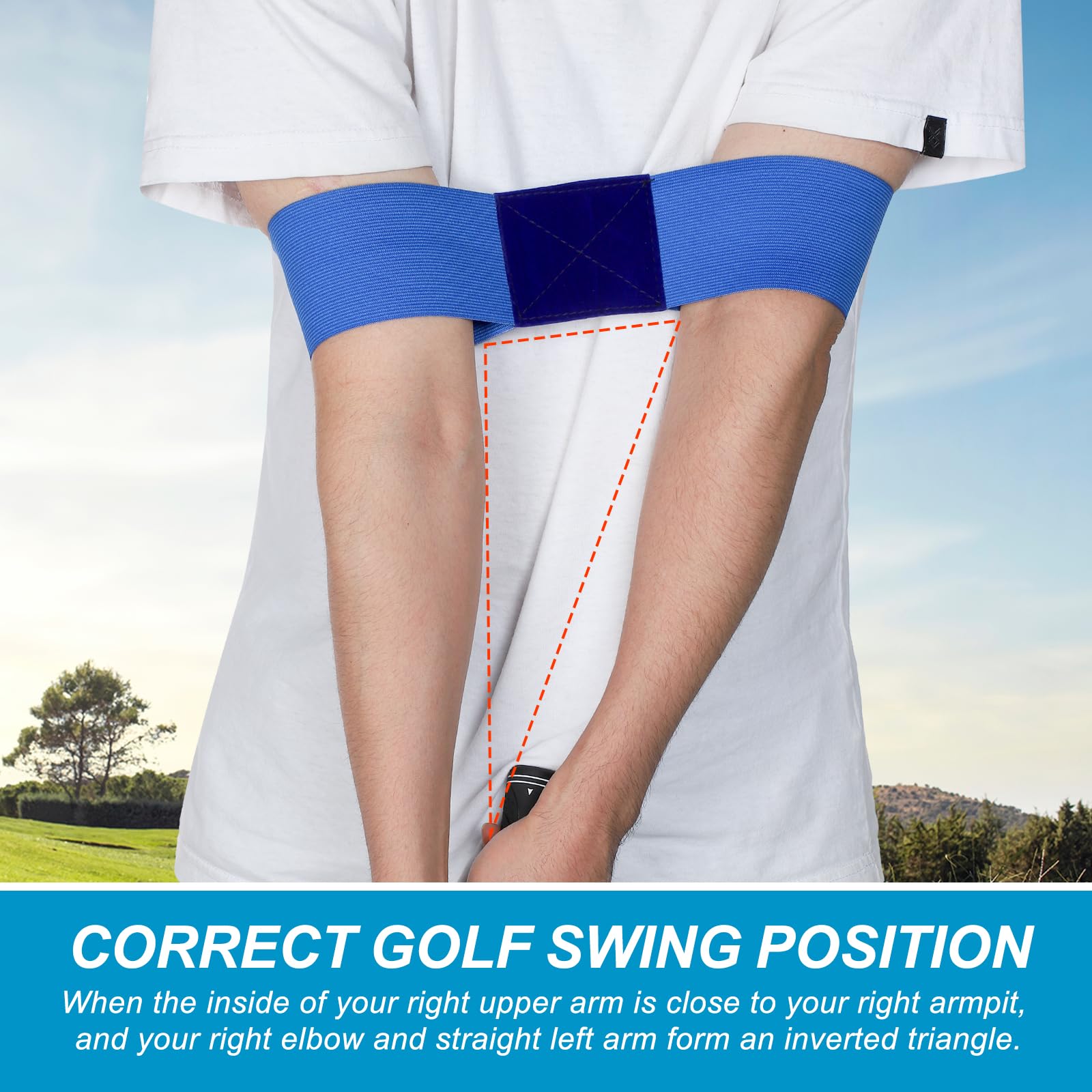 QUARKZMAN Golf Banda Attrezzatura per Allenamento Fasce per Braccio Golf, Lunghezza Larghezza Attrezzatura Pratica Swing Correzione Golf