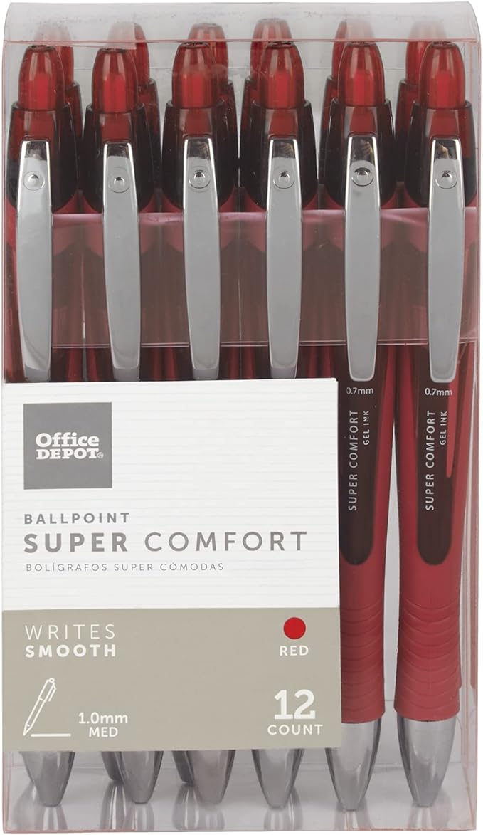 Office Depot Super Comfort Grip Retractable Ballpoint Pens