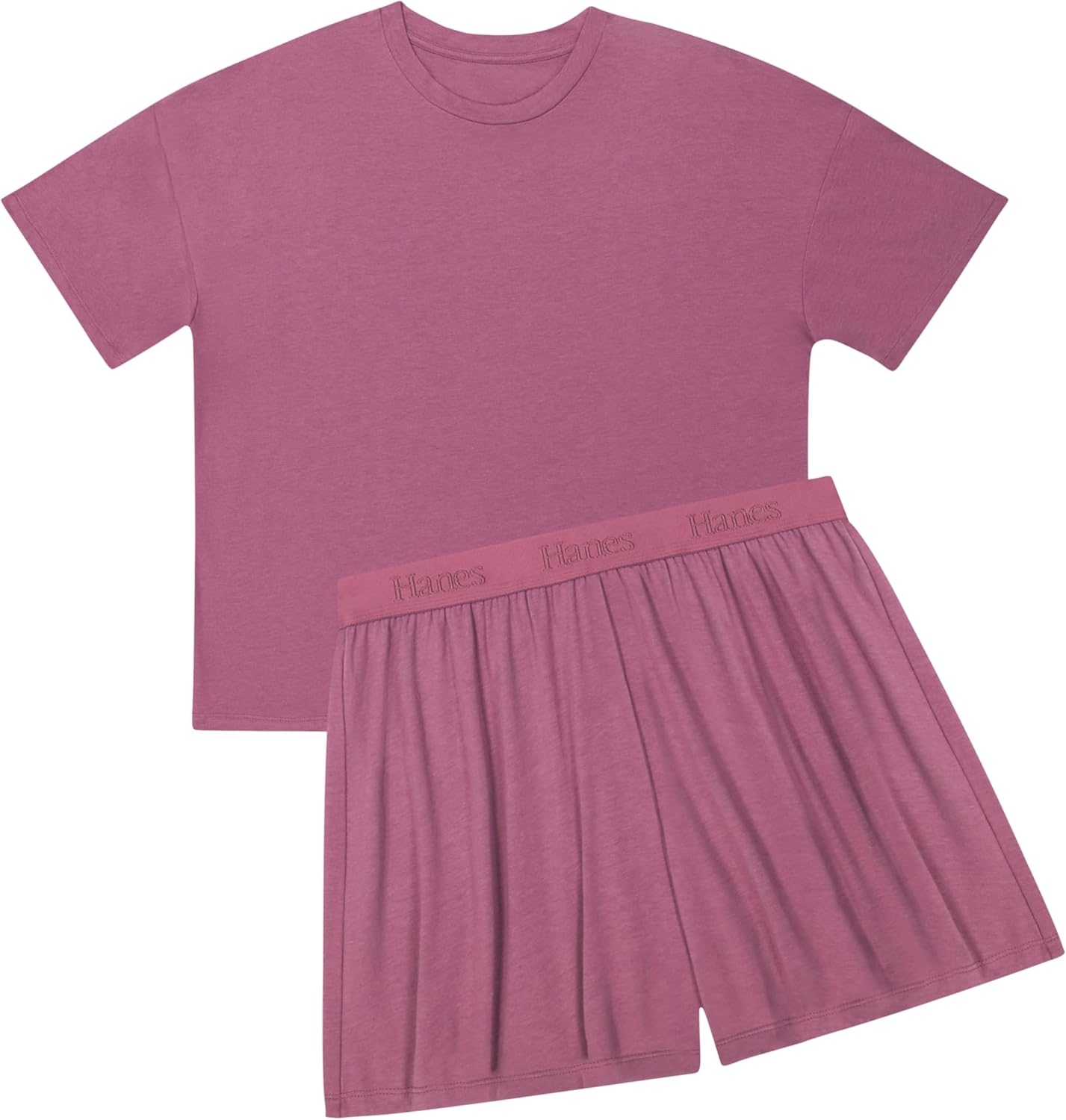 Hanes Women's Pajamas Set, Comfywear Pajamas for Women Set, Originals SupertSoft Loungewear, T-Shirt & Sleep Shorts - Image 3
