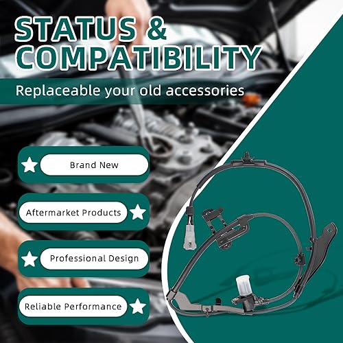 Miniatura 8 de AUTOKAY Sensor de velocidad de rueda ABS delantero izquierdo del lado del conductor y del pasajero derecho para Toyota Sequoia Tundra 2000-2007 2