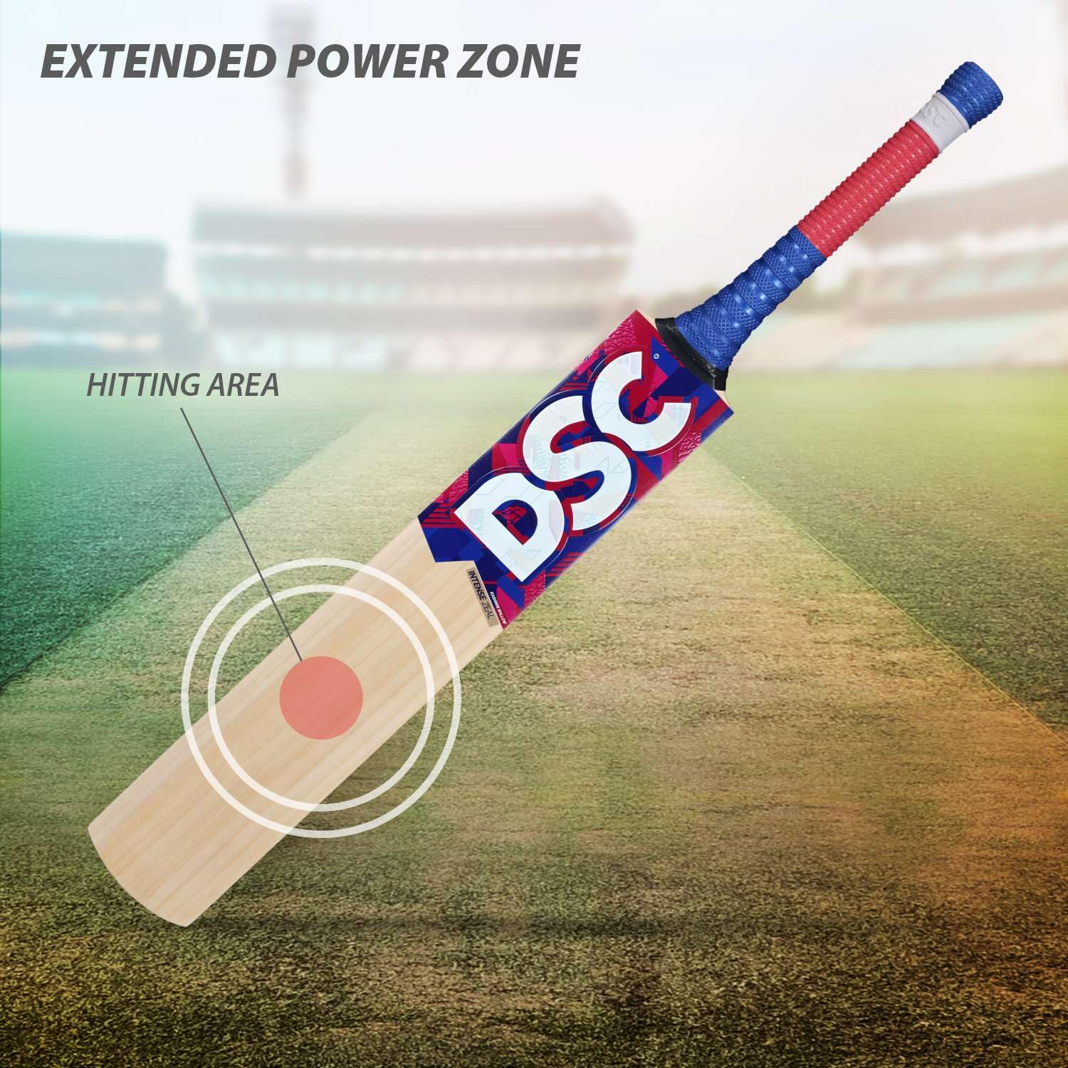 DSC Intense Zeal Kashmir Willow Cricket Bat ( Size: 4, Ball_ type : Leather Ball, Playing Style : All-Round ) (1500112) - Image 2 thumbnail
