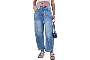 greaidea Jeans: Mid-Rise, Wide-Leg, Baggy Boyfriend Jeans