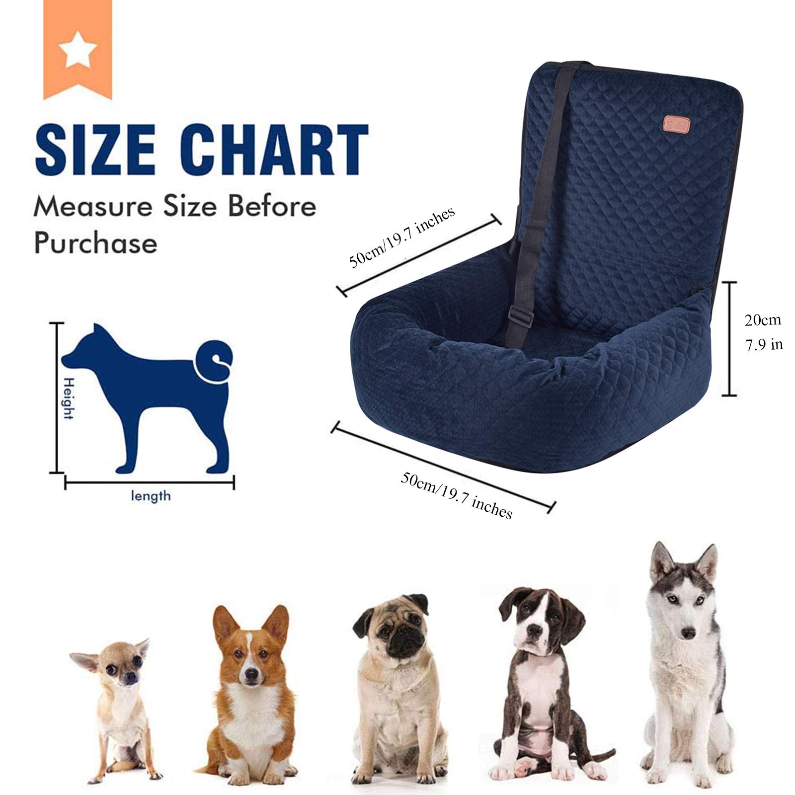 Seggiolino Auto Per Cani Piccoli E Medi - Letto Viaggio Con Guinzaglio Di Sicurezza