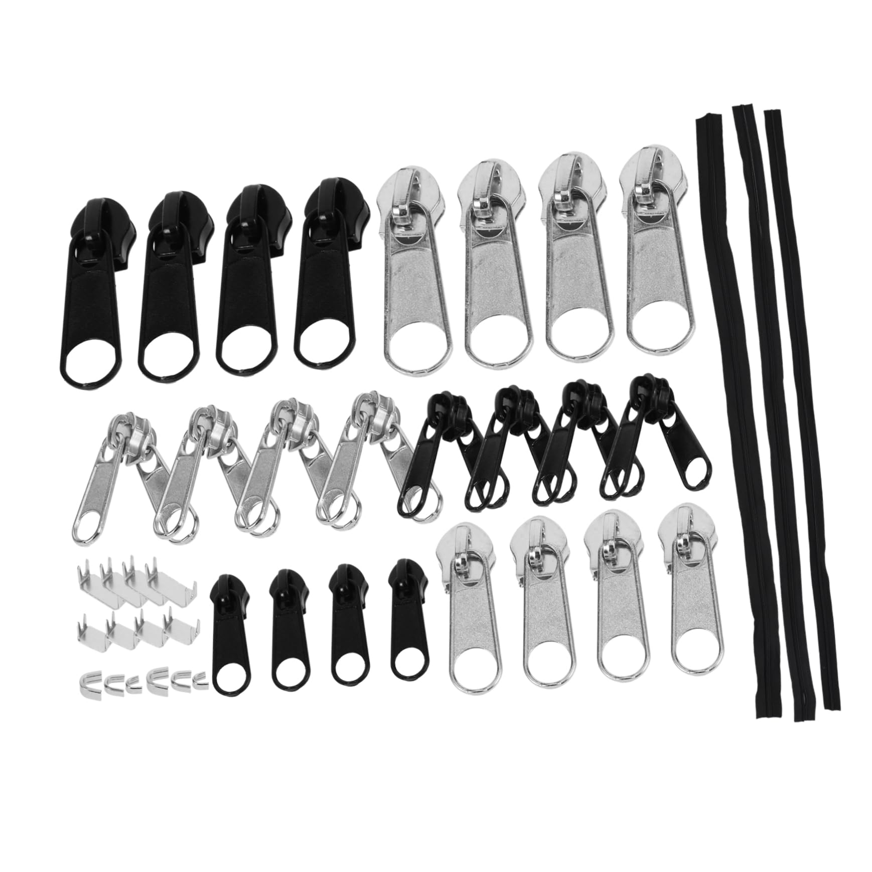 SEWACC Detachable Zipper Heads 87 Piece Zipper Repair Set Universal Slider Pulls for Clothing Suitcases