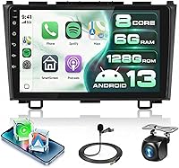Vista 11 de Estéreo de coche Android 2G+64G para Honda CRV 2007-2011 con Carplay inalámbrico/Android Auto con navegación GPS WiFi, pantalla táctil de 9