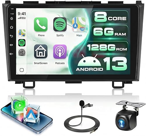 Miniatura 11 de Estéreo de coche Android 2G+64G para Honda CRV 2007-2011 con Carplay inalámbrico/Android Auto con navegación GPS WiFi, pantalla táctil de 9