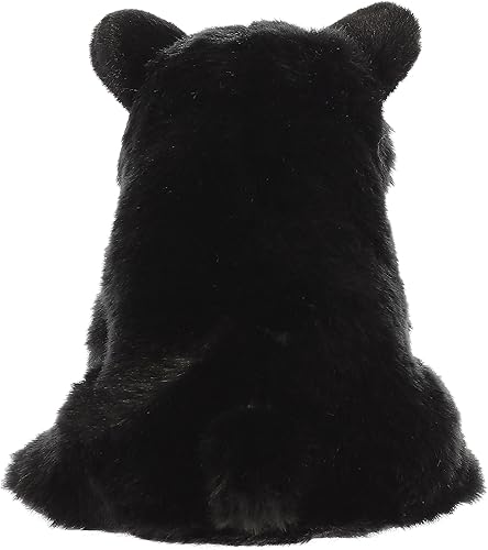 Miniatura 4 de Aurora® Adorable oso negro de peluche Miyoni®, detalle realista, compañía entrañable, 9 pulgadas