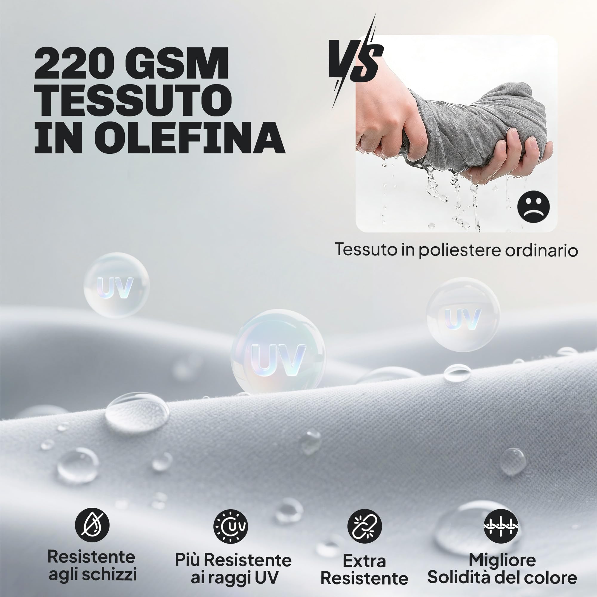 Outsunny Set Salotto da Giardino 5 Pezzi in Alluminio Divano Bianco