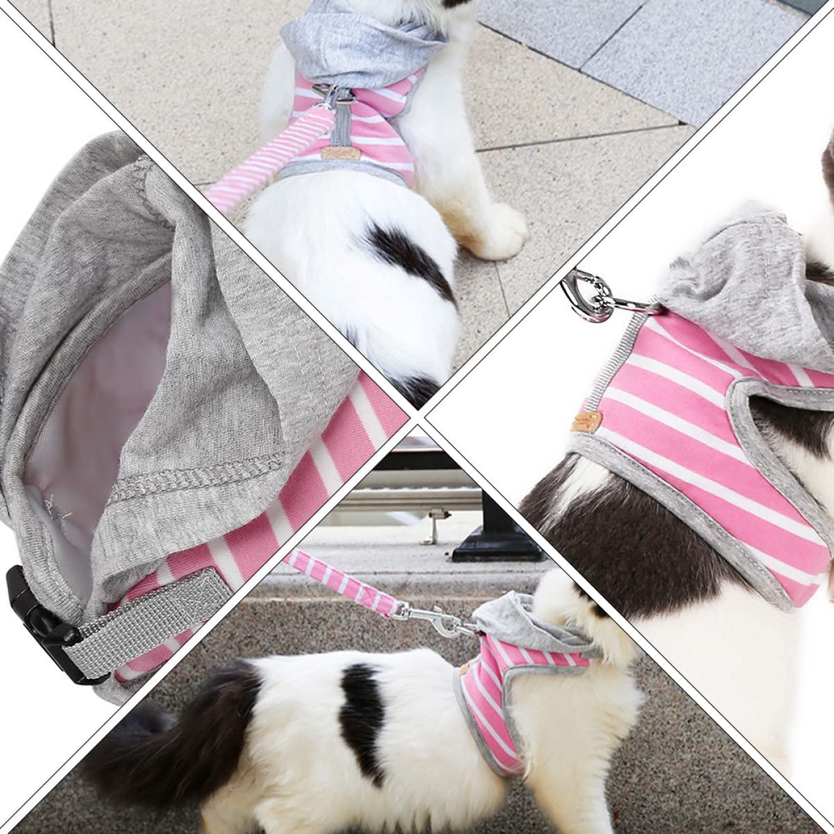 Ipetboom 2piezas Arnés para Gatos Correa De Rayas Arnés De Mascotas Transpirable para Paseos Al Aire