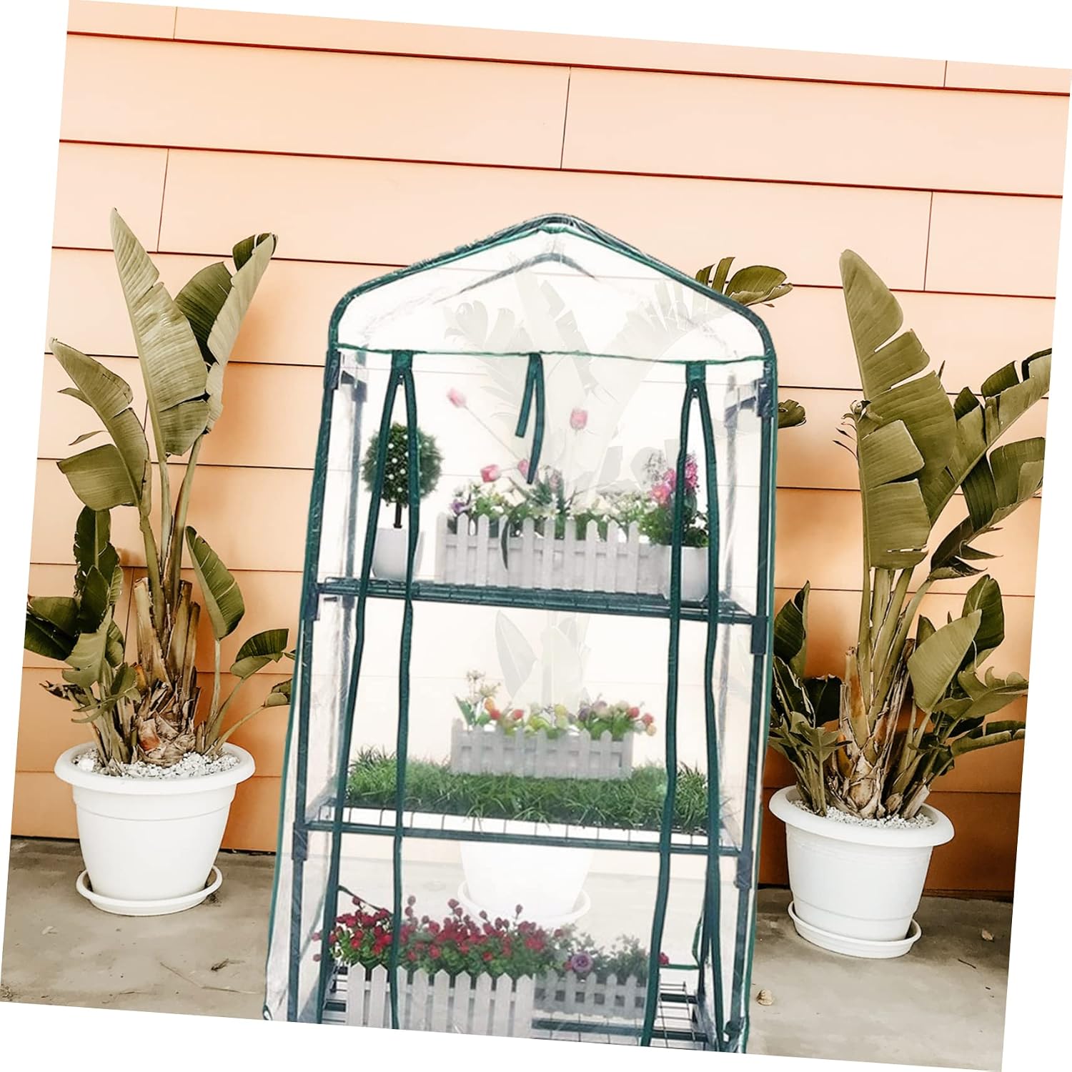 Mini Greenhouse Replacement Cover Use Lightweight Portable Secure Plant Fits Garden Shelves